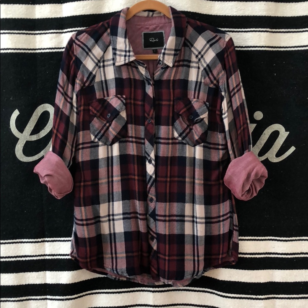 RAILS Flannel Plaid Button Up Shirt Long Sleeve